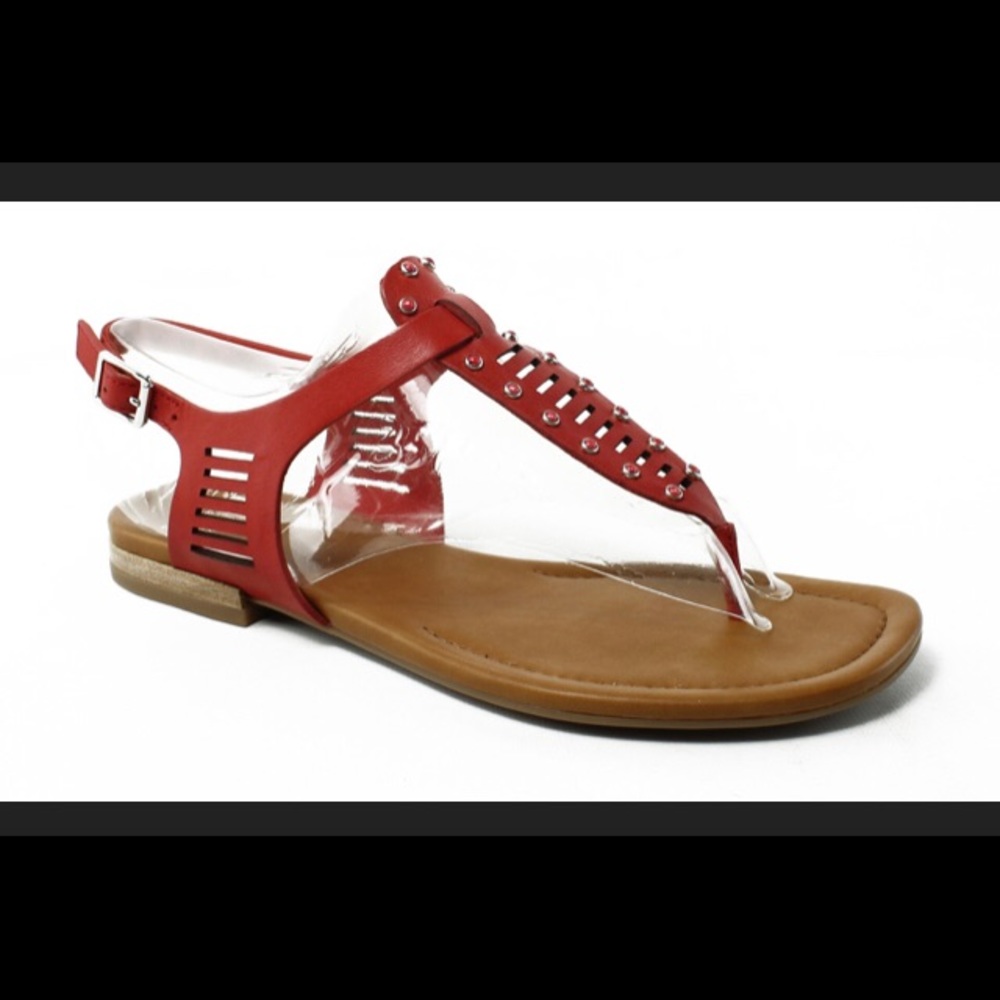 Franco Sarto flat Sarita sandal in red size 10